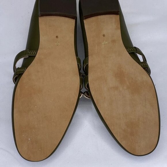 NEW TUCKERNUCK Nina Leather Ballet Flats – Olive Green – Women’s Size 9 - Picture 7 of 7